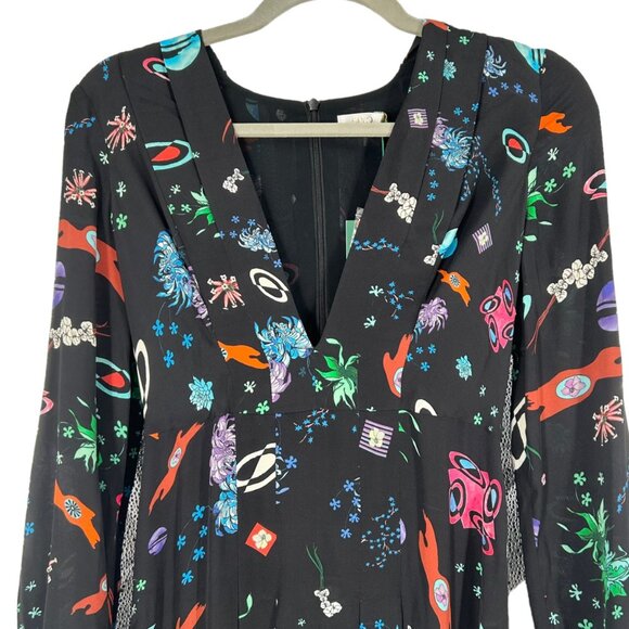 NWT Rixo London Camellia Split Hem Dress in Space Age - Picture 4 of 10